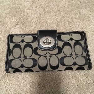 Coach Signature Checkbook Wallet